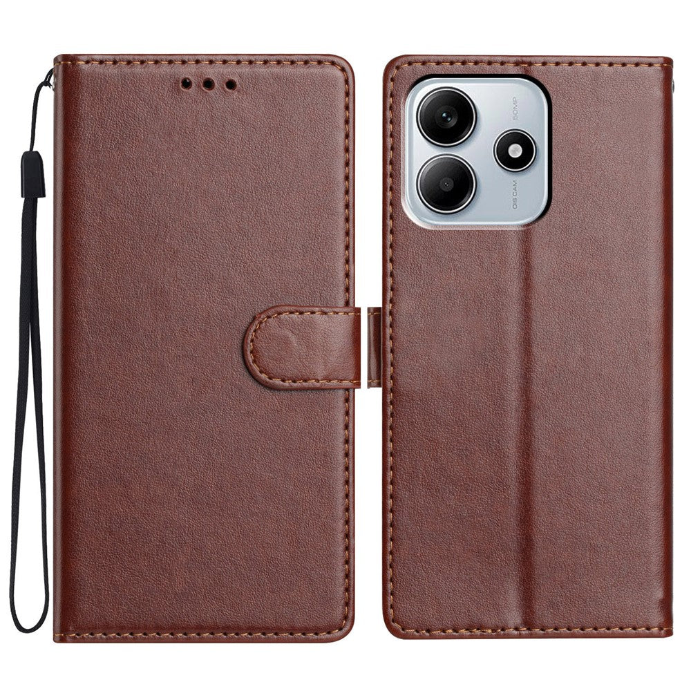 Xiaomi Redmi Note 14 5G Läderfodral Plånboksfodral med Stativ mobilfodral med Praktisk Rem
