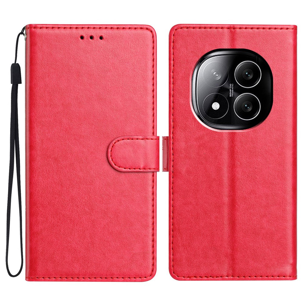 For Xiaomi Redmi Note 14 Pro 5G / Poco X7 5G Leather Case Wallet Stand Phone Cover with Handy Strap