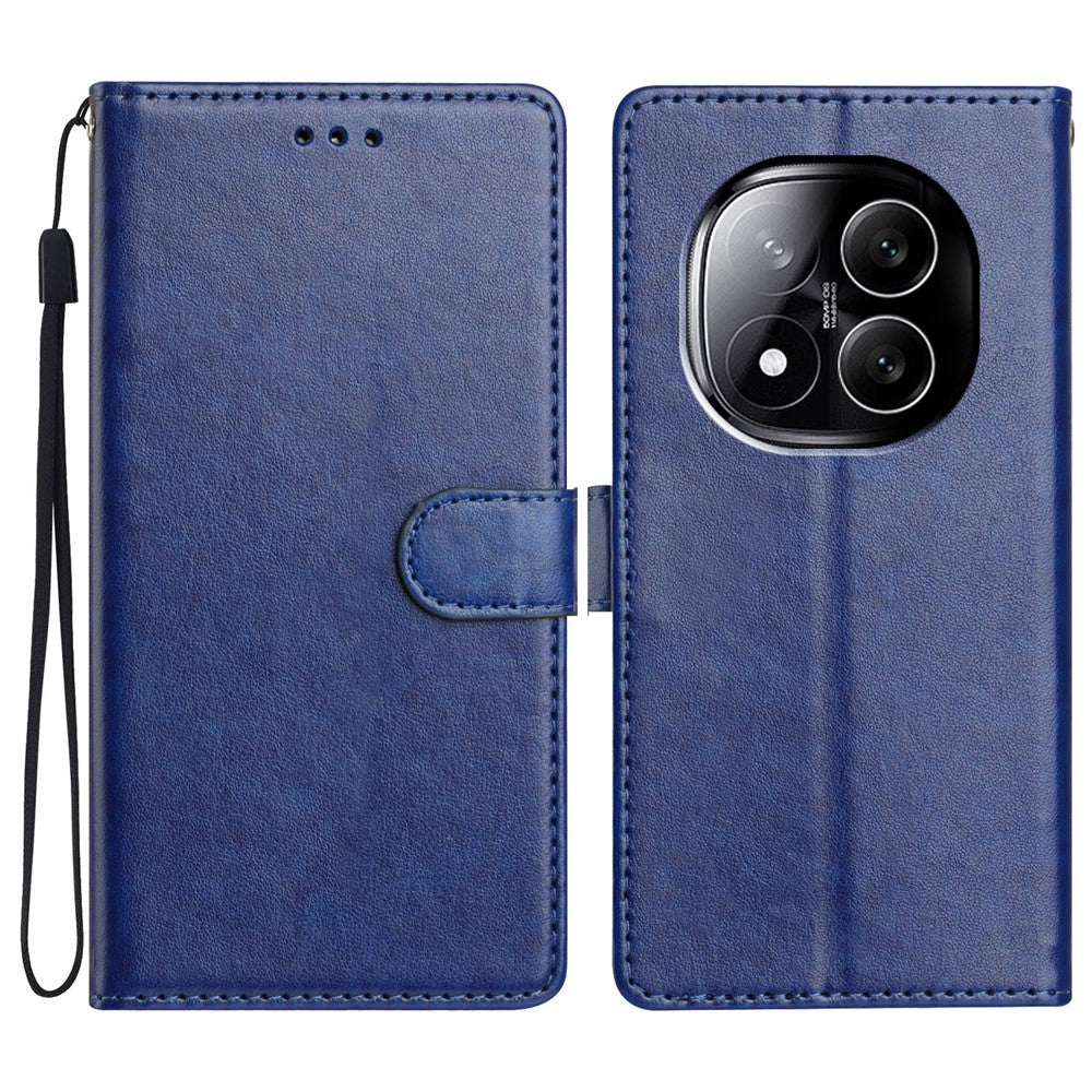 For Xiaomi Redmi Note 14 Pro 5G / Poco X7 5G Leather Case Wallet Stand Phone Cover with Handy Strap