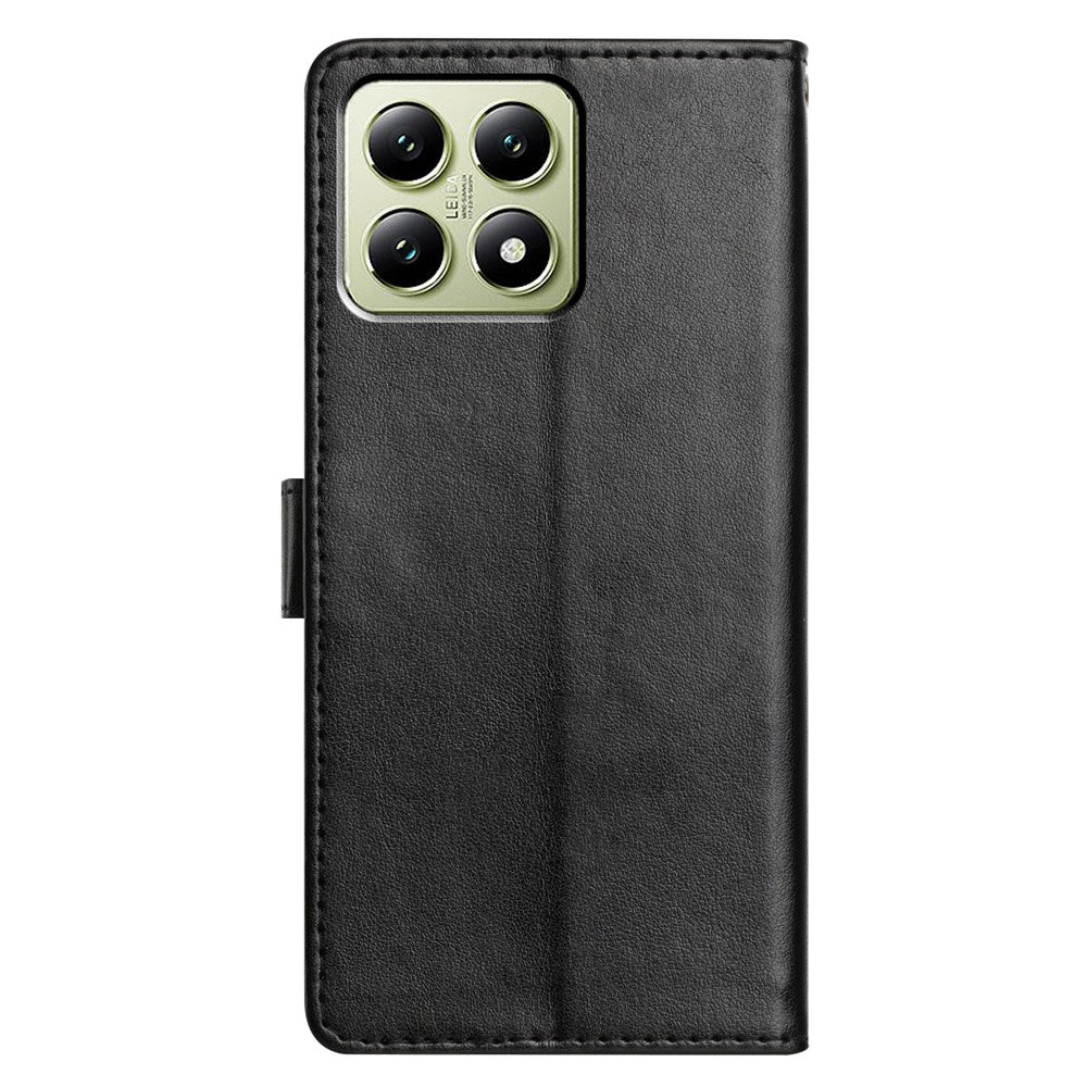 For Xiaomi 14T Leather Case Wallet Stand Phone Cover with Handy Strap