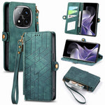 For Xiaomi Redmi Note 14 Pro 5G / Poco X7 5G Case Zipper Wallet Geometry Lines Leather Phone Cover