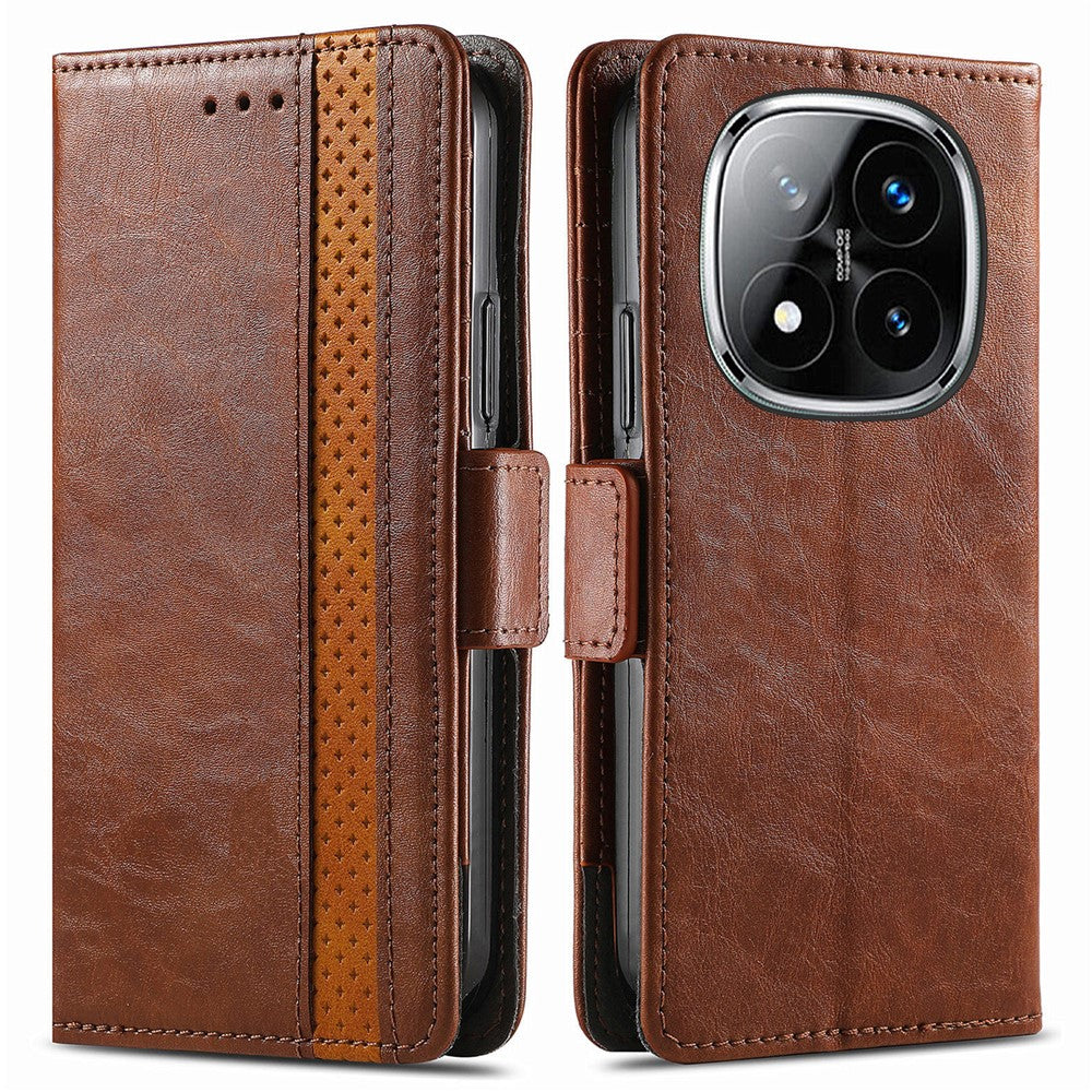 CASENEO För Xiaomi Redmi Note 14 Pro 5G / Poco X7 5G mobilskal PU-läderfodral med stativ och RFID-blockerande plånbok