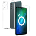 NORTHJO For Samsung Galaxy F23 5G / M23 5G TPU Shockproof Case + Tempered Glass Screen Protector Full Protection Anti-Scratch 2 in 1 Transparent Phone Case with Screen Film