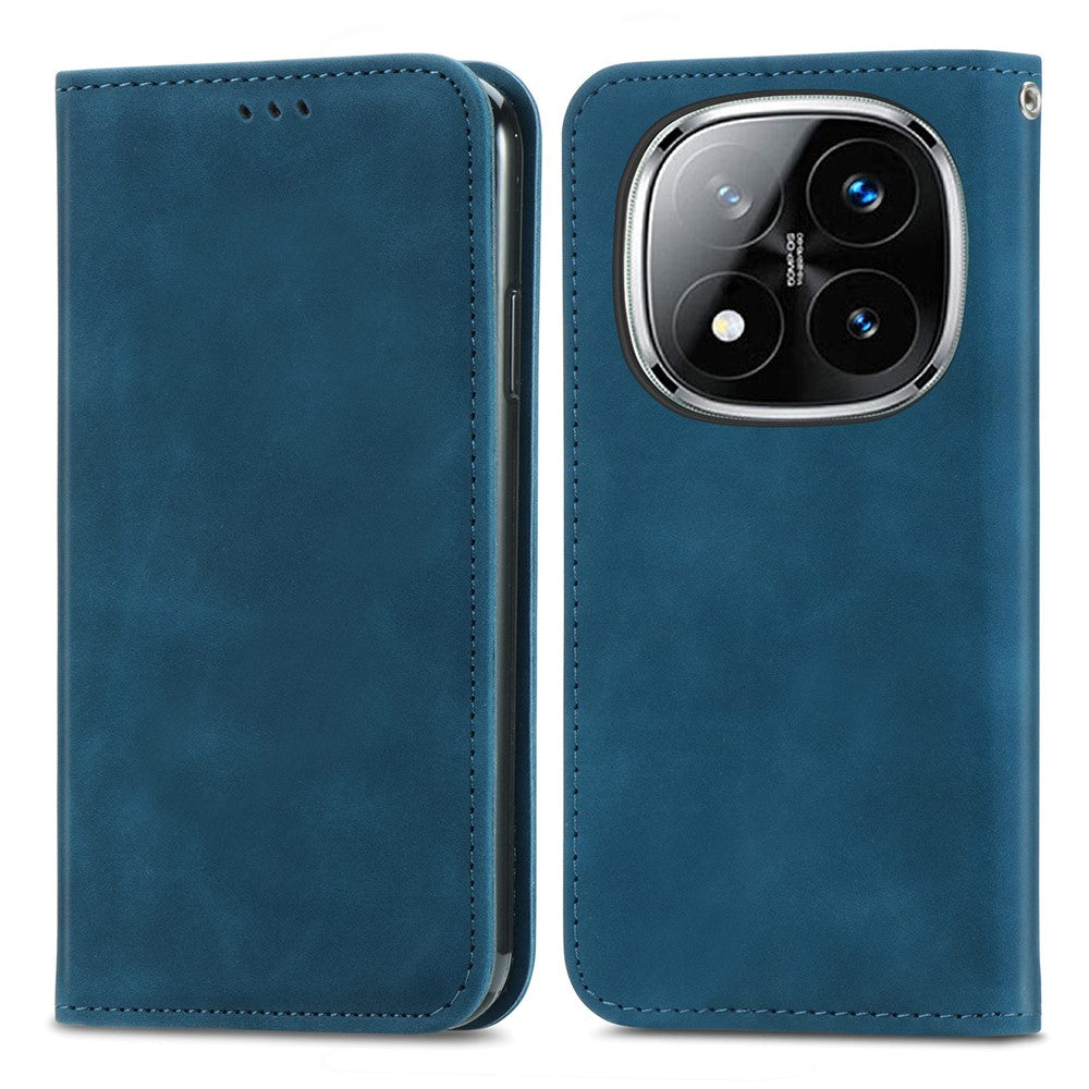 For Xiaomi Redmi Note 14 Pro+ 5G Case Skin Touch Feeling Leather Card Holder Phone Cover Magnetic Absorption