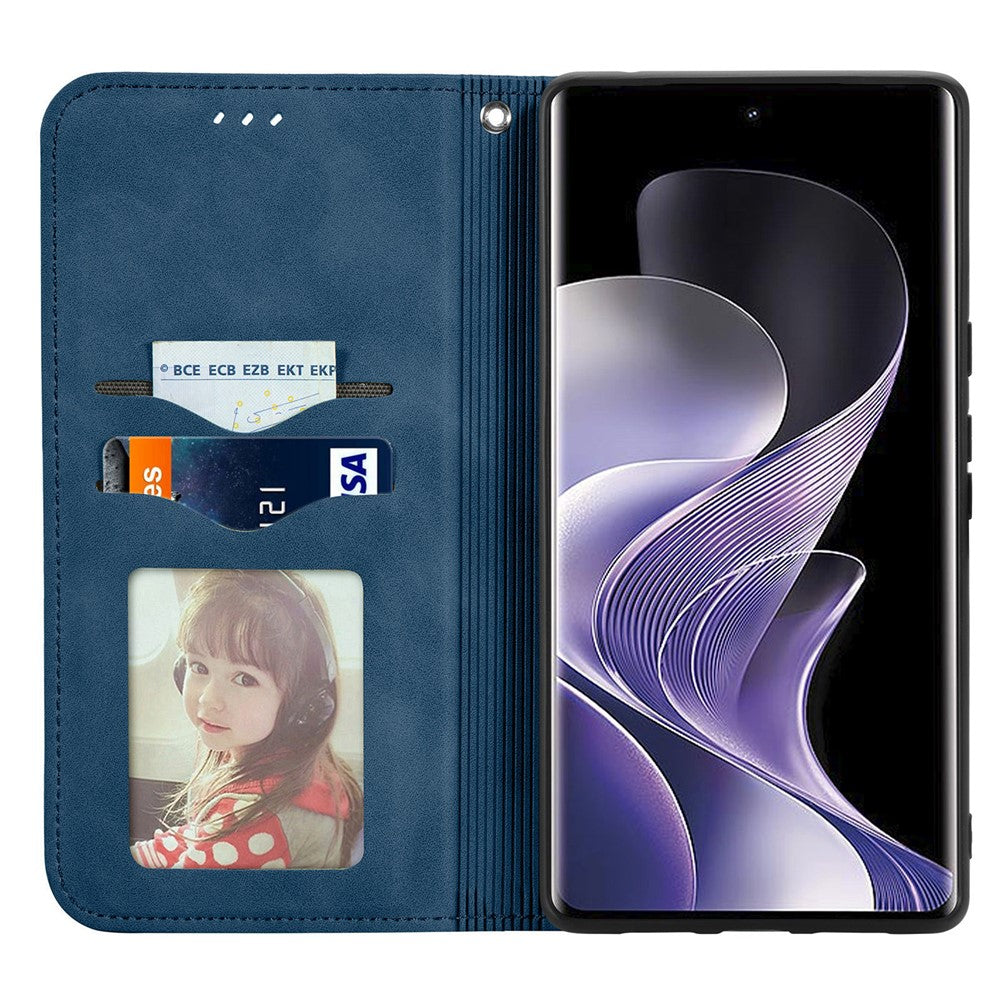 For Xiaomi Redmi Note 14 Pro+ 5G Case Skin Touch Feeling Leather Card Holder Phone Cover Magnetic Absorption