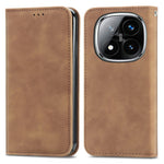 For Xiaomi Redmi Note 14 Pro+ 5G Case Skin Touch Feeling Leather Card Holder Phone Cover Magnetic Absorption