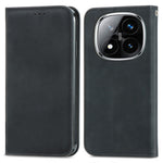 For Xiaomi Redmi Note 14 Pro+ 5G Case Skin Touch Feeling Leather Card Holder Phone Cover Magnetic Absorption