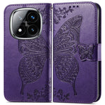 For Xiaomi Redmi Note 14 Pro+ 5G Case PU Leather Wallet Phone Cover Butterfly Pattern