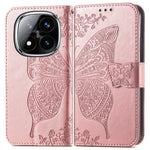 For Xiaomi Redmi Note 14 Pro+ 5G Case PU Leather Wallet Phone Cover Butterfly Pattern