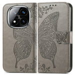 For Xiaomi Redmi Note 14 Pro+ 5G Case PU Leather Wallet Phone Cover Butterfly Pattern
