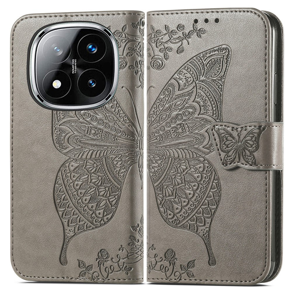 For Xiaomi Redmi Note 14 Pro+ 5G Case PU Leather Wallet Phone Cover Butterfly Pattern