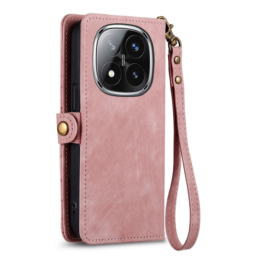 For Xiaomi Redmi Note 14 Pro+ 5G Case Zipper Wallet Geometry Lines Leather Phone Cover