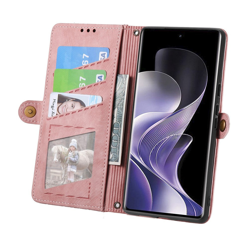 For Xiaomi Redmi Note 14 Pro+ 5G Case Zipper Wallet Geometry Lines Leather Phone Cover