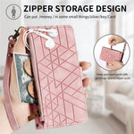 For Xiaomi Redmi Note 14 Pro+ 5G Case Zipper Wallet Geometry Lines Leather Phone Cover