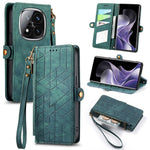 For Xiaomi Redmi Note 14 Pro+ 5G Case Zipper Wallet Geometry Lines Leather Phone Cover