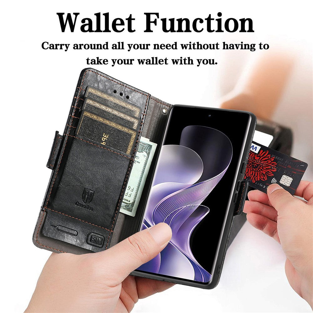 CASENEO For Xiaomi Redmi Note 14 Pro+ 5G Phone Cases PU Leather Cover Stand with RFID Blocking Wallet