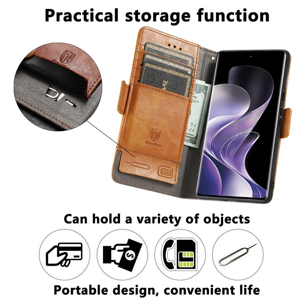 CASENEO For Xiaomi Redmi Note 14 Pro+ 5G Phone Cases PU Leather Cover Stand with RFID Blocking Wallet