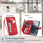 For Xiaomi Redmi Note 14 5G Zipper Wallet Case with Strap Flower Imprint PU Leather Phone Cover