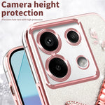 KADEM For Xiaomi Redmi Note 13 Pro 5G Case Dragonfly Kickstand TPU Flowers Glitter Phone Cover