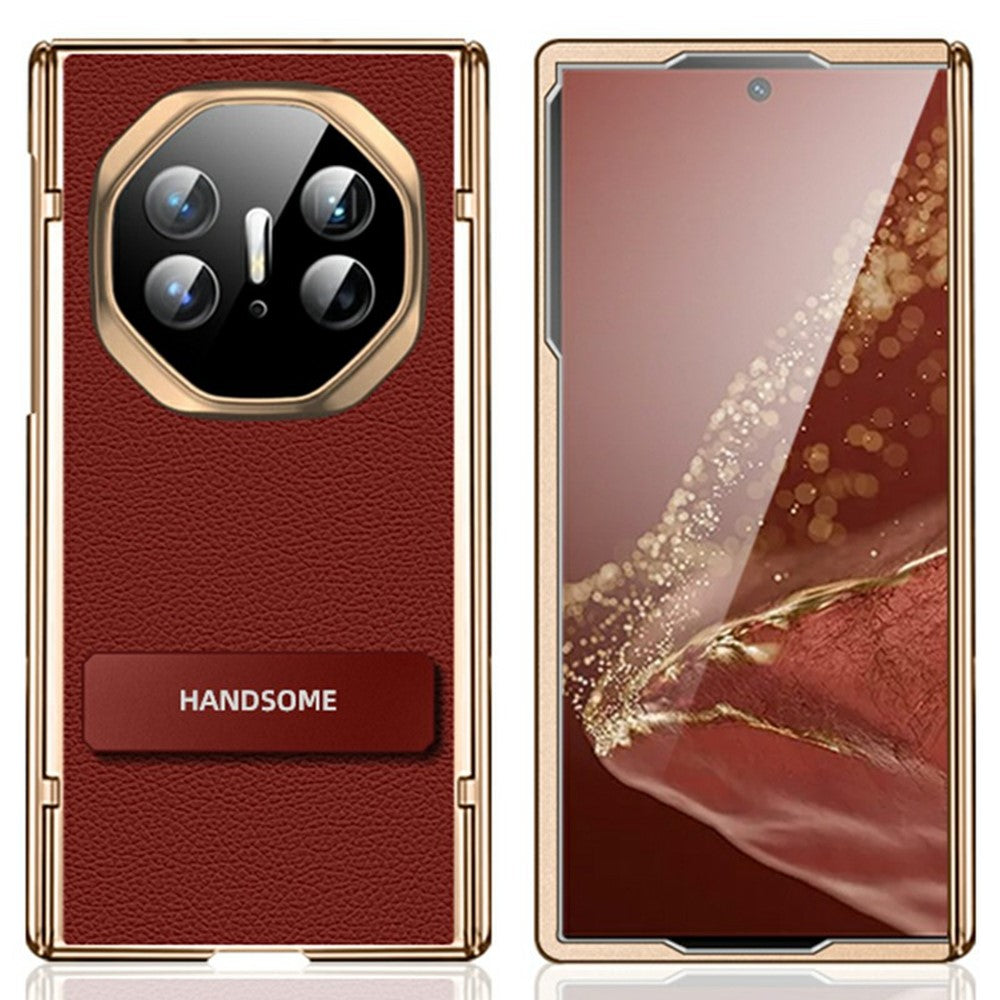 For Huawei Mate XT Ultimate Case Magnetic Hinge Leather+PC Kickstand Back Cover