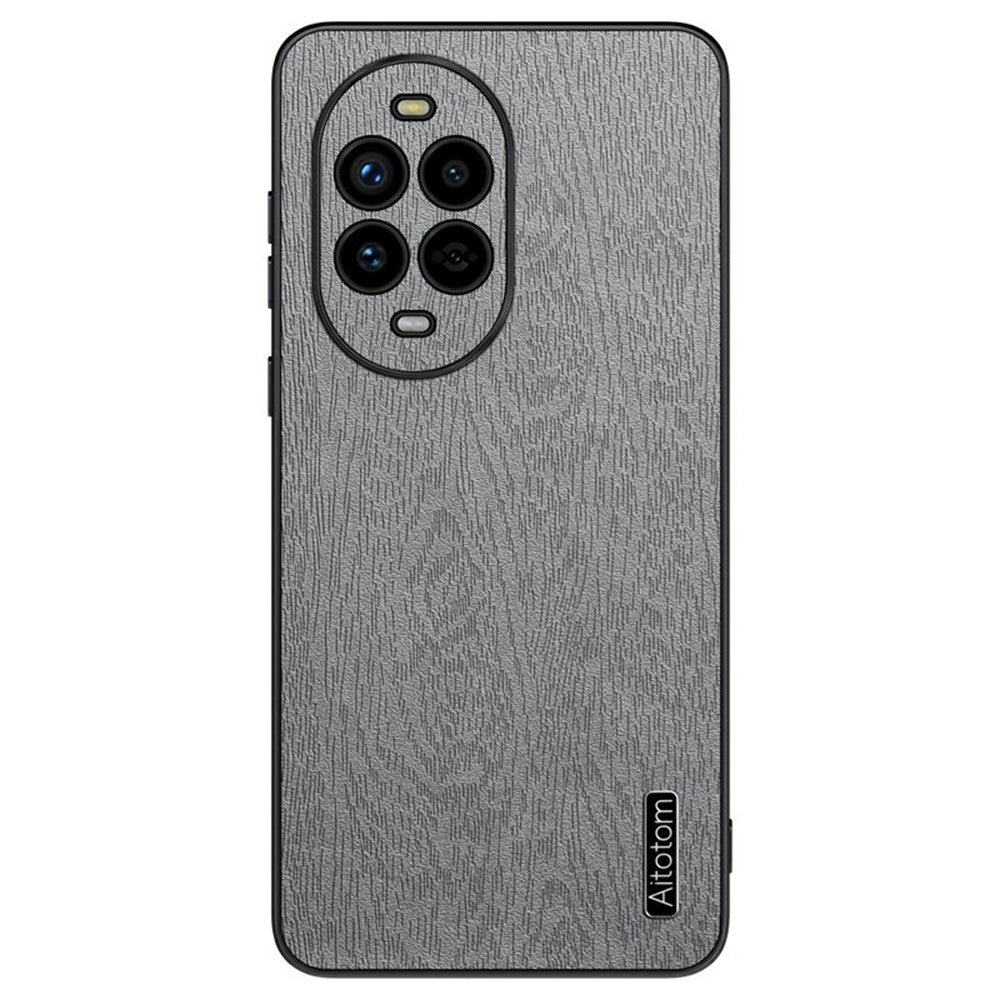 For Huawei nova 13 Pro 5G Case Wood Texture PU Leather Coated PC+TPU Phone Cover