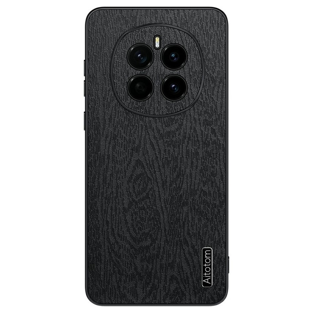 For Honor Magic7 5G Case Wood Texture PU Leather Coated PC+TPU Phone Cover