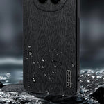 For Honor Magic7 5G Case Wood Texture PU Leather Coated PC+TPU Phone Cover