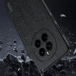 For Honor Magic7 5G Case Wood Texture PU Leather Coated PC+TPU Phone Cover