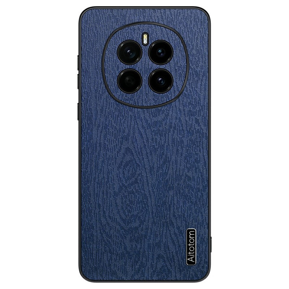 For Honor Magic7 5G Case Wood Texture PU Leather Coated PC+TPU Phone Cover