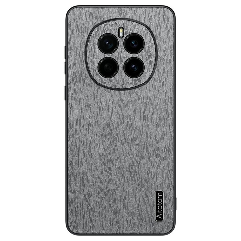 For Honor Magic7 5G Case Wood Texture PU Leather Coated PC+TPU Phone Cover