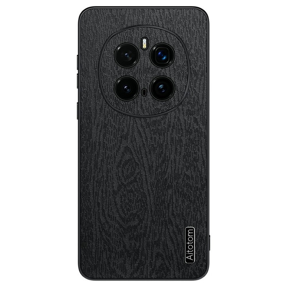 For Honor Magic7 Pro 5G Case Wood Texture PU Leather Coated PC+TPU Phone Cover