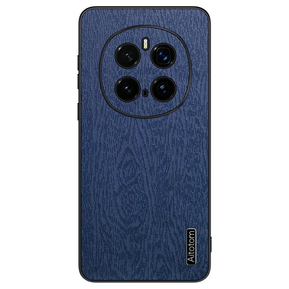 For Honor Magic7 Pro 5G Case Wood Texture PU Leather Coated PC+TPU Phone Cover