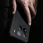 For Xiaomi 15 Pro Case Wood Texture PU Leather Coated PC+TPU Phone Cover