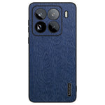 For Xiaomi 15 Pro Case Wood Texture PU Leather Coated PC+TPU Phone Cover