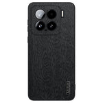 For Xiaomi 15 Case Wood Texture PU Leather Coated PC+TPU Phone Cover