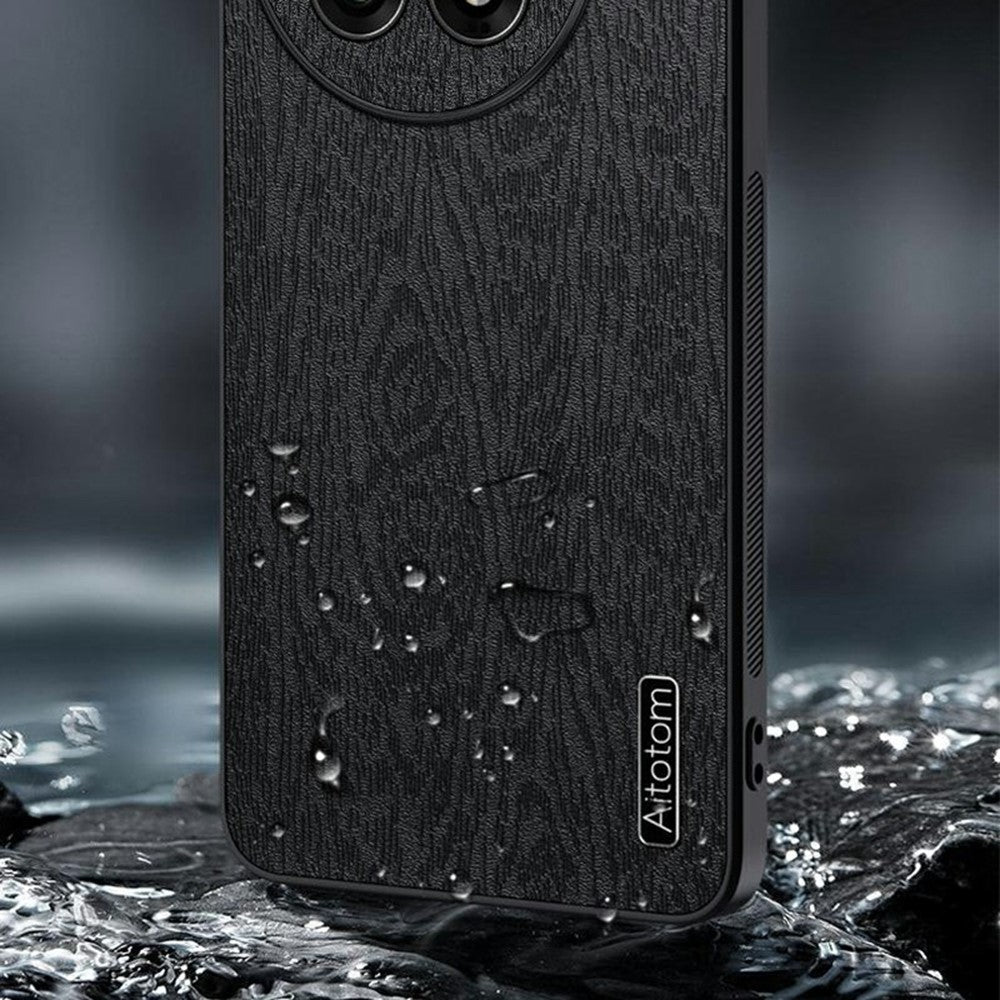 For OnePlus 13 Case Wood Texture PU Leather Coated PC+TPU Phone Cover