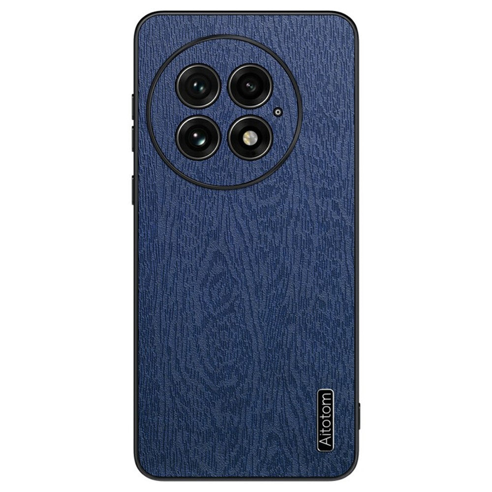 For OnePlus 13 Case Wood Texture PU Leather Coated PC+TPU Phone Cover