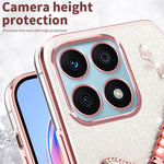 KADEM For Honor X8b 4G Case Dragonfly Kickstand TPU Flowers Glitter Phone Cover