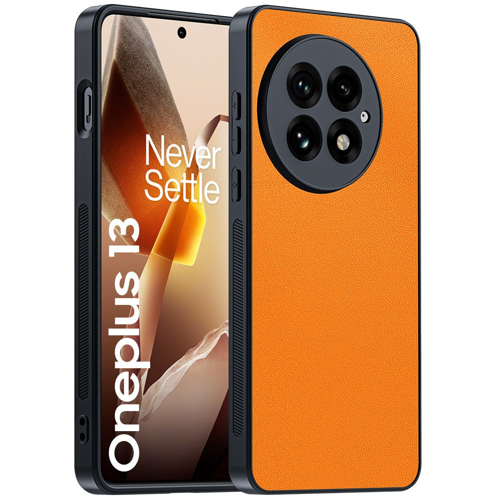 OnePlus 13-skal i PU-läder med PC+TPU, fallskyddande mobilskal