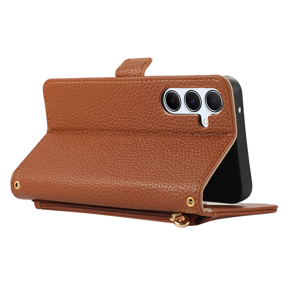 Samsung Galaxy A15 5G / 4G Plånboksfodral Stötsäkert TPU+PU-läder Flipfodral med Spegel, Rem