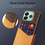For Xiaomi Redmi Note 14 5G Case PU Leather Cloth Texture Hard PC Phone Cover with Card Holder