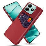 For Xiaomi Redmi Note 14 5G Case PU Leather Cloth Texture Hard PC Phone Cover with Card Holder