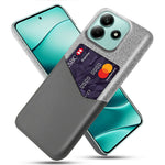 For Xiaomi Redmi Note 14 5G Case PU Leather Cloth Texture Hard PC Phone Cover with Card Holder