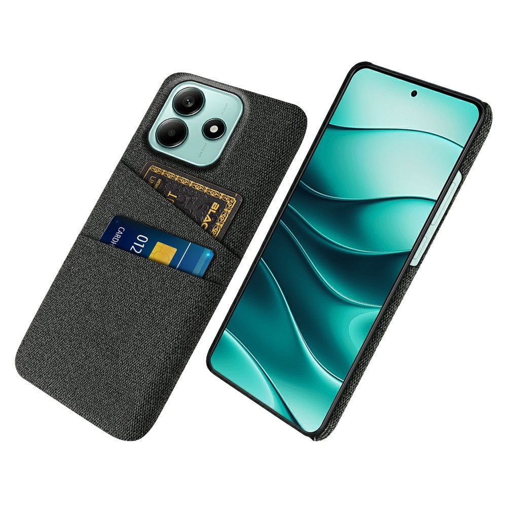 For Xiaomi Redmi Note 14 5G Case Cloth + Hard PC Phone Cover with Dual Card Slots