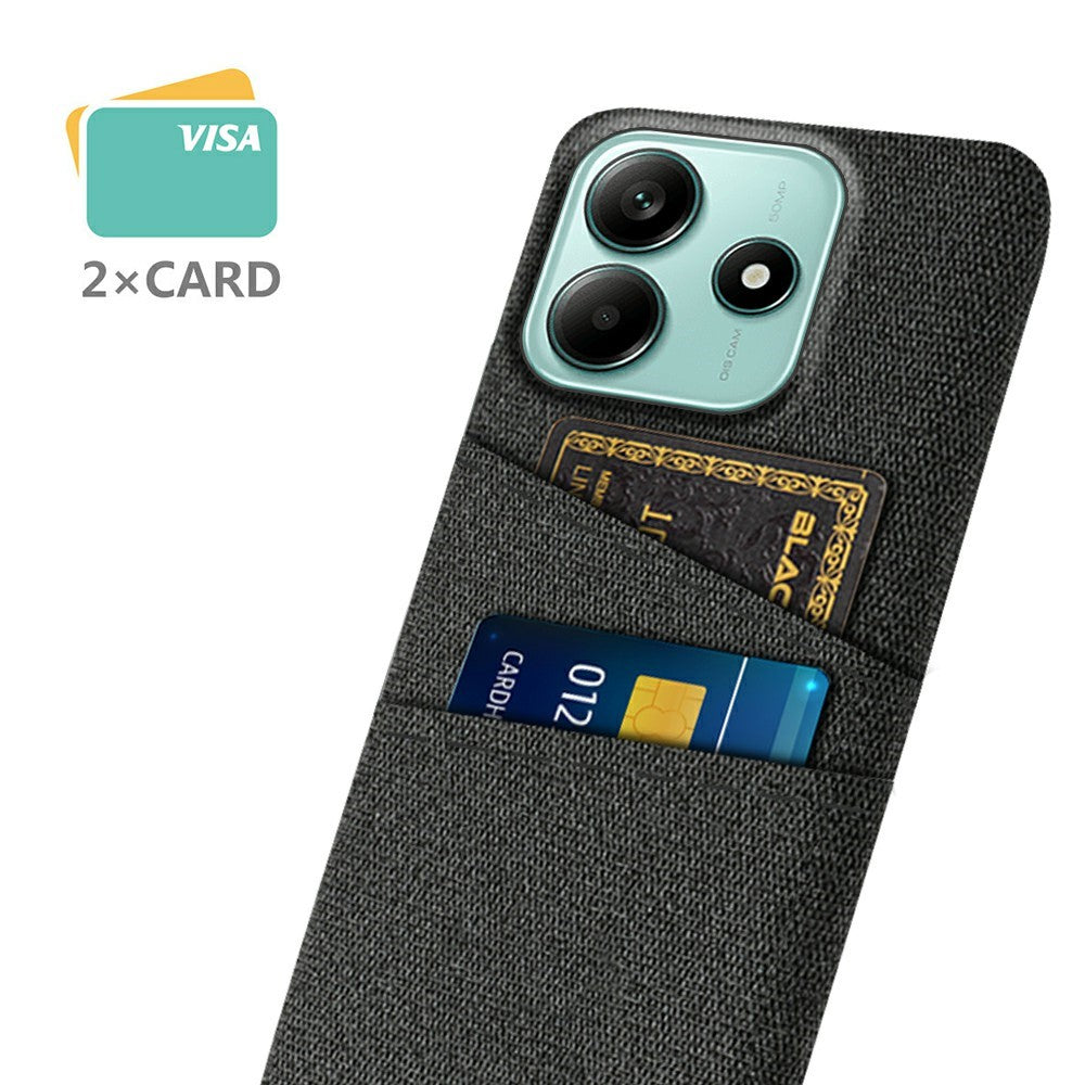 For Xiaomi Redmi Note 14 5G Case Cloth + Hard PC Phone Cover with Dual Card Slots