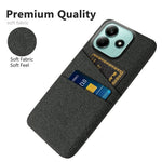 For Xiaomi Redmi Note 14 5G Case Cloth + Hard PC Phone Cover with Dual Card Slots