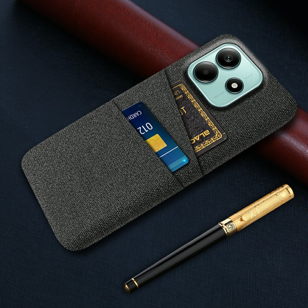 For Xiaomi Redmi Note 14 5G Case Cloth + Hard PC Phone Cover with Dual Card Slots