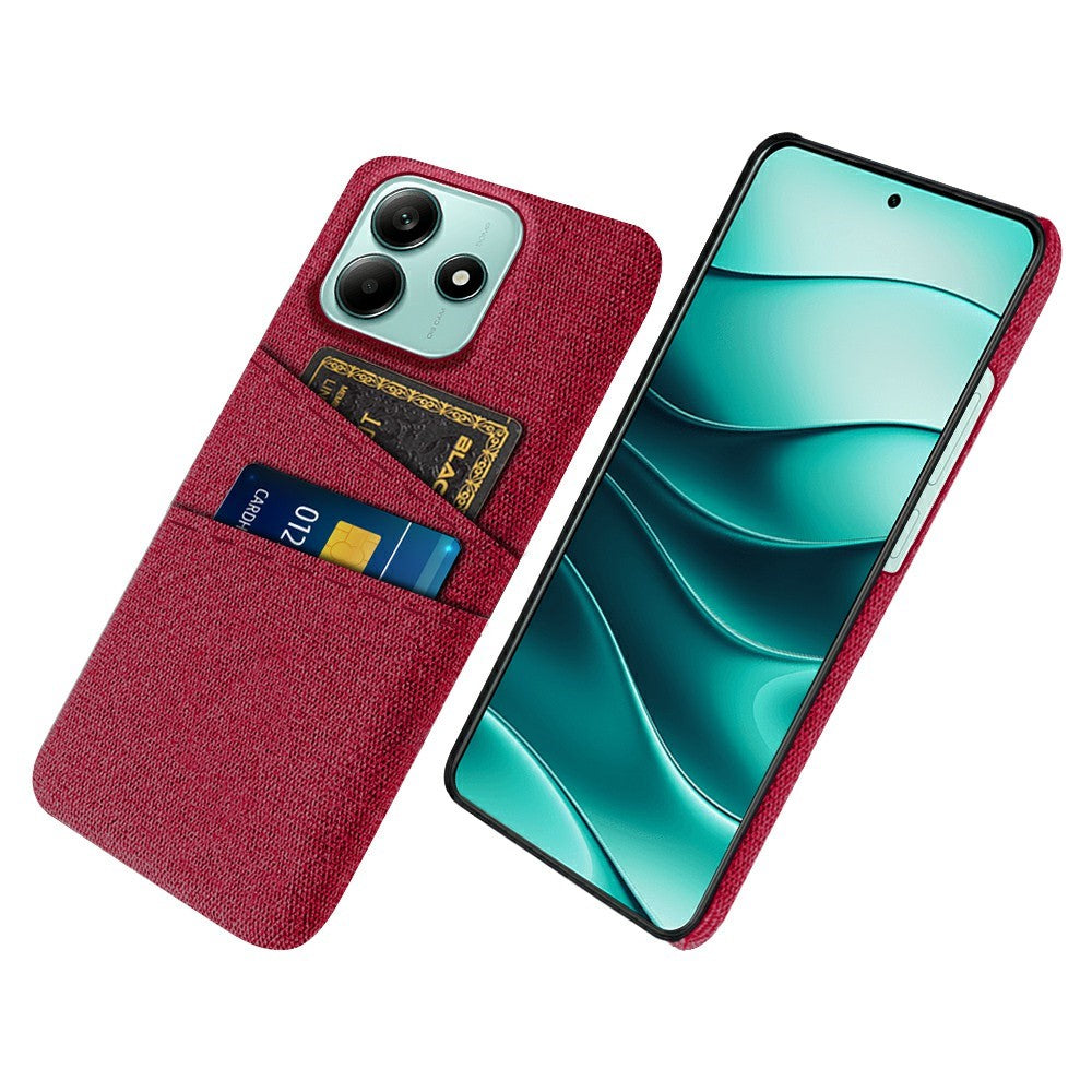 For Xiaomi Redmi Note 14 5G Case Cloth + Hard PC Phone Cover with Dual Card Slots