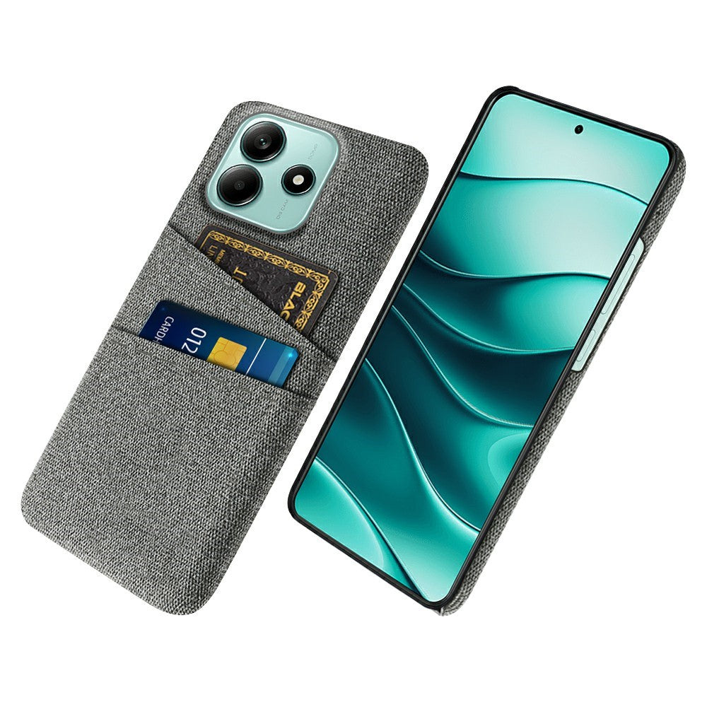 For Xiaomi Redmi Note 14 5G Case Cloth + Hard PC Phone Cover with Dual Card Slots