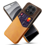 For Xiaomi Redmi Note 14 Pro 5G / Poco X7 5G Case PU Leather Cloth Texture Hard PC Phone Cover with Card Holder